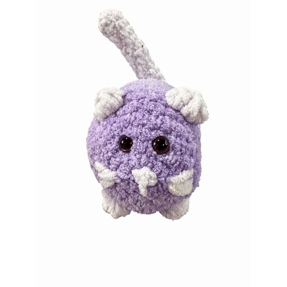New Handmade Crochet Plushie Cat Kitten light purple white